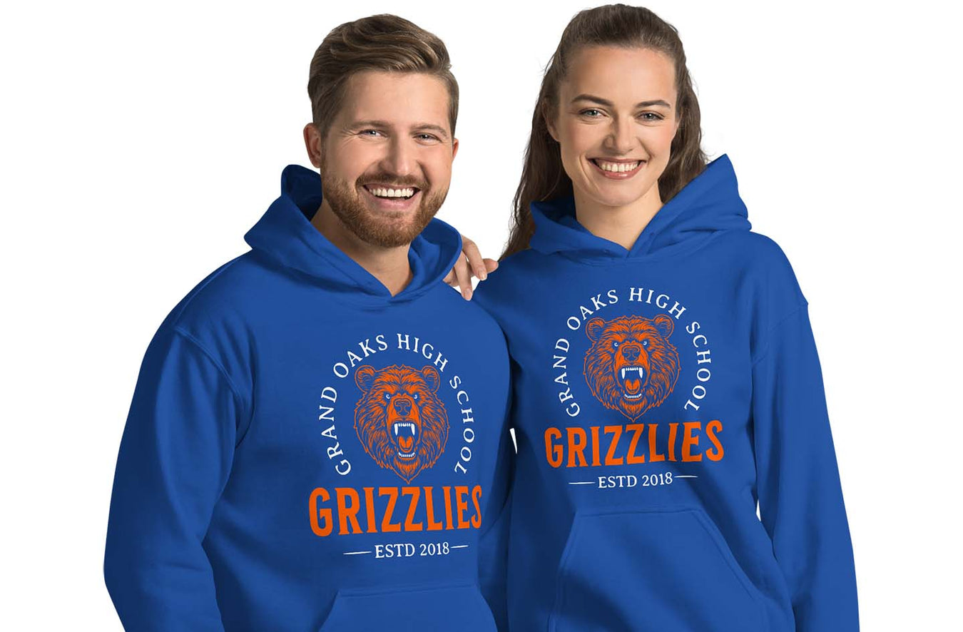 Grand Oaks High School Grizzlies Classic Unisex Hoodies