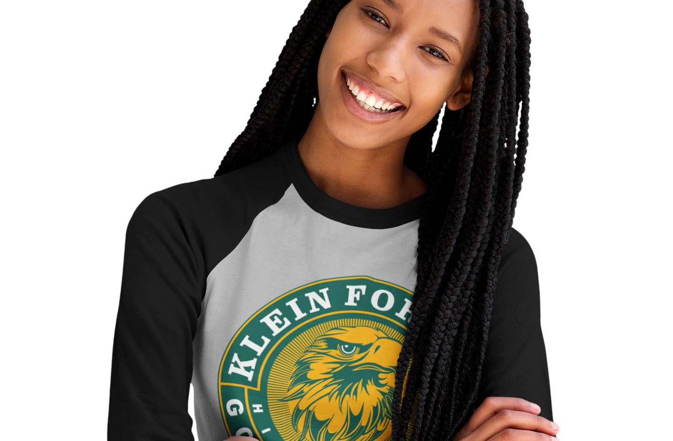 Klein Forest High School Unisex 3/4 Sleeve Raglan T-shirts (PF)