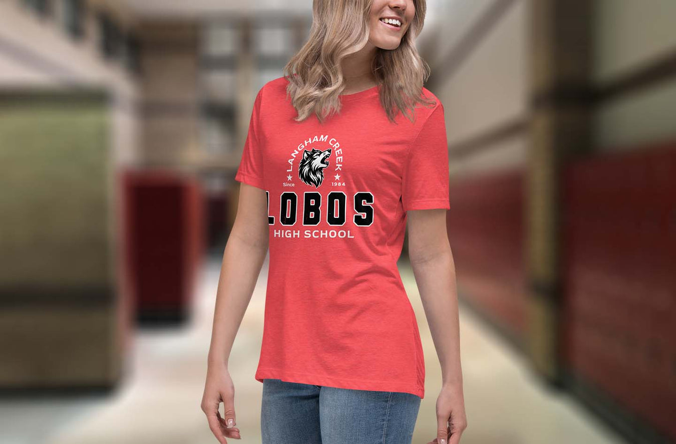Langham Creek High School Lobos Women's Relaxed Fit T-shirts Collection Page