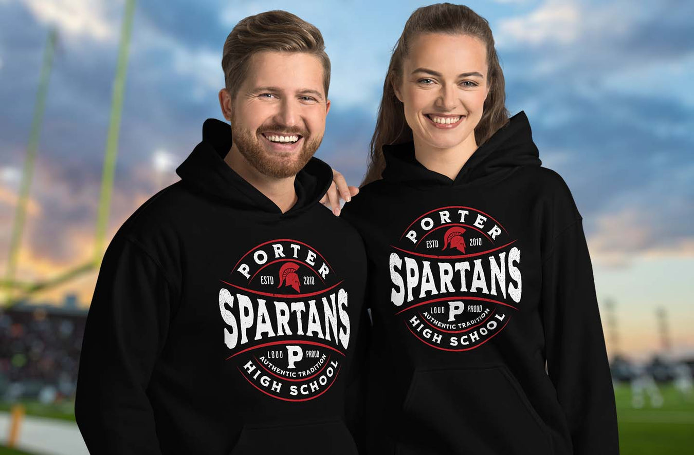 Porter High School Spartans Classic Hoodies