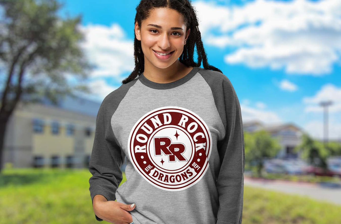 Round Rock High School Dragons Raglan T-shirts