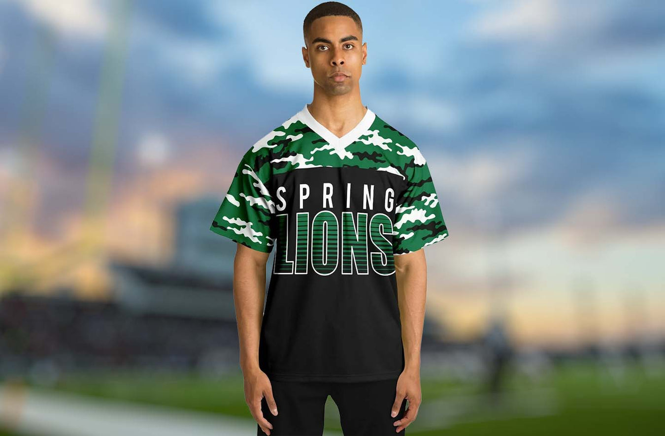 Spring High School Lions Football Jerseys