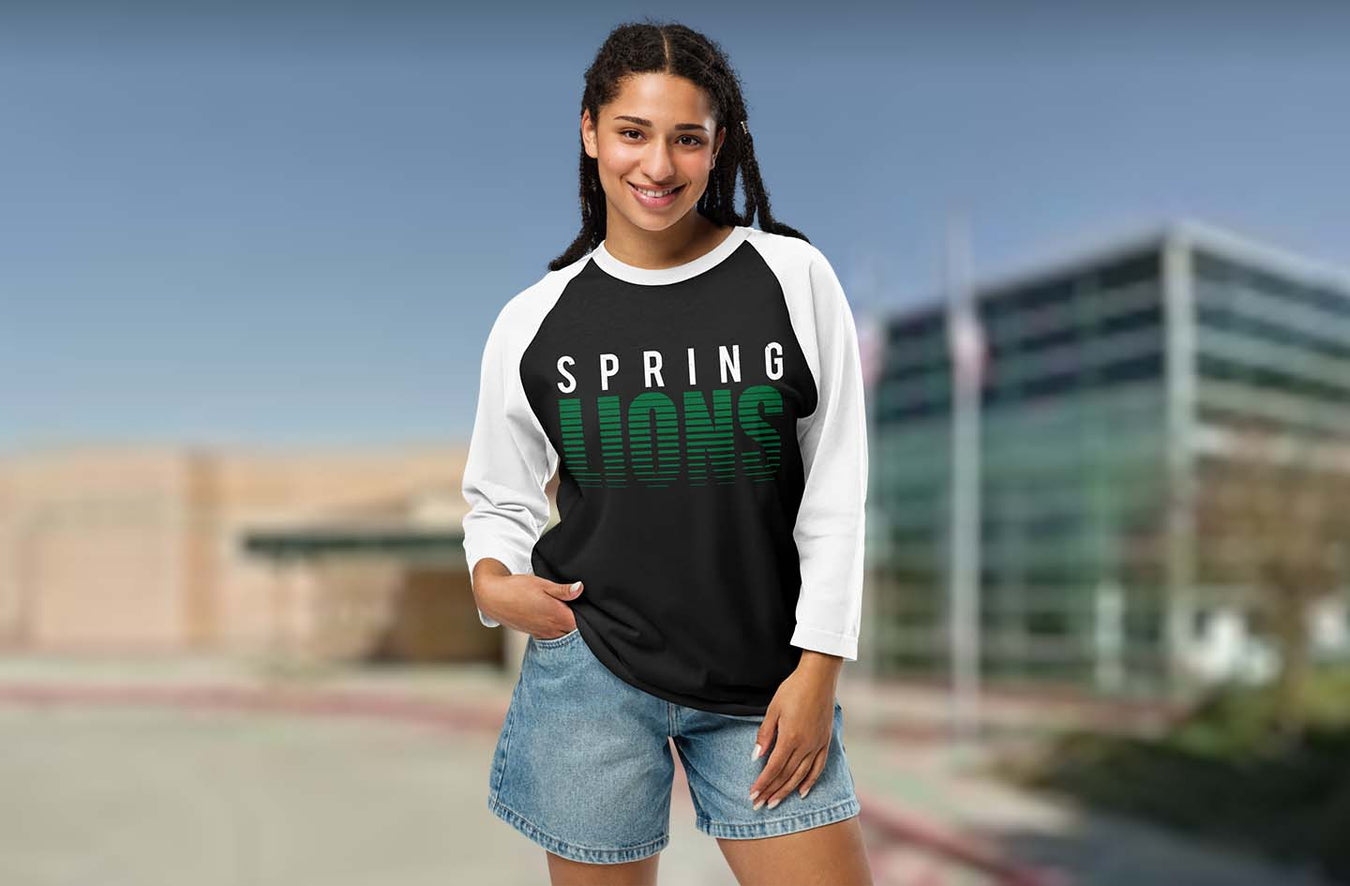 Spring High School Lions Raglan T-shirts 