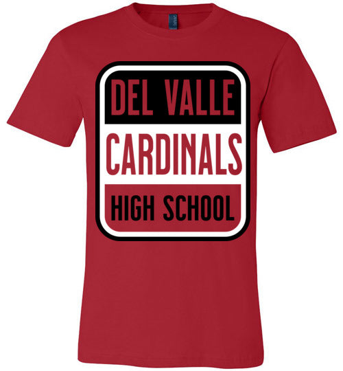 Del Valle High School Cardinals Red Premium T-shirt 01