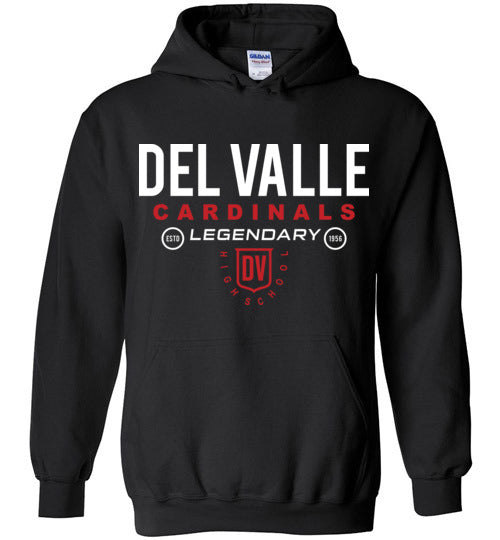 Del Valle High School Cardinals Black Classic Hoodie 03