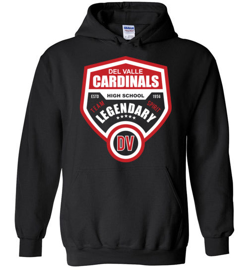 Del Valle High School Cardinals Black Classic Hoodie 14