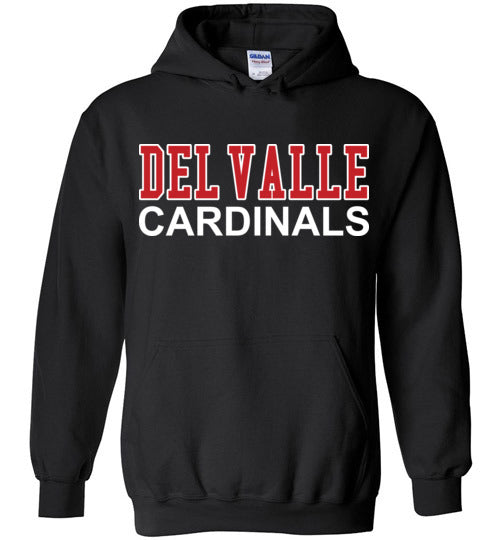 Del Valle High School Cardinals Black Classic Hoodie 10