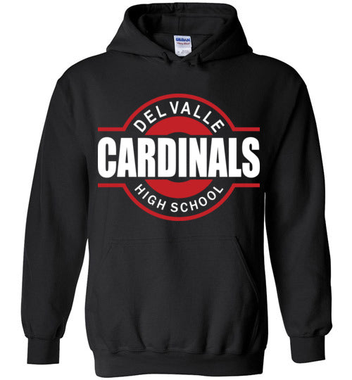 Del Valle High School Cardinals Black Classic Hoodie 11