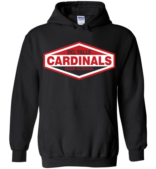 Del Valle High School Cardinals Black Classic Hoodie 09