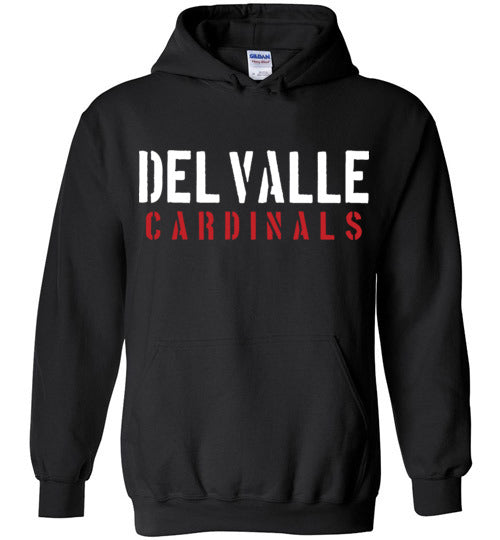 Del Valle High School Cardinals Black Classic Hoodie 17