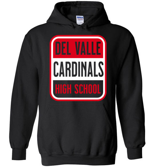 Del Valle High School Cardinals Black Classic Hoodie 01