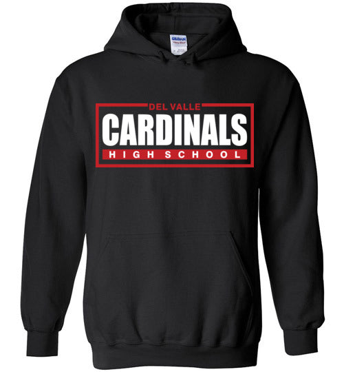 Del Valle High School Cardinals Black Classic Hoodie 49