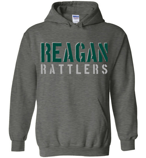 Reagan High School Rattlers Dark Heather Classic Hoodie 17