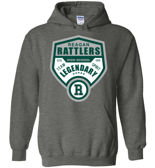 Reagan High School Rattlers Dark Heather Classic Hoodie 14