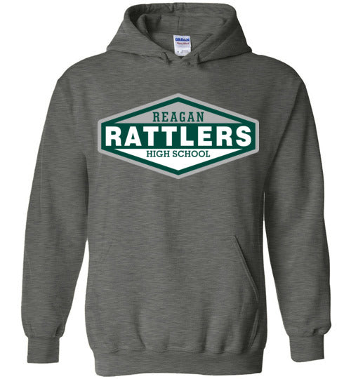 Reagan High School Rattlers Dark Heather Classic Hoodie 09