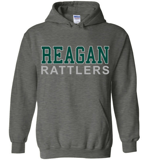 Reagan High School Rattlers Dark Heather Classic Hoodie 10