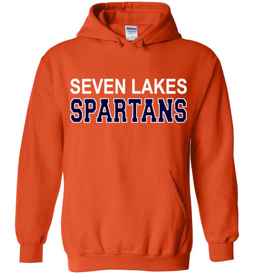 Seven Lakes High School Orange Unisex Hoodie 10