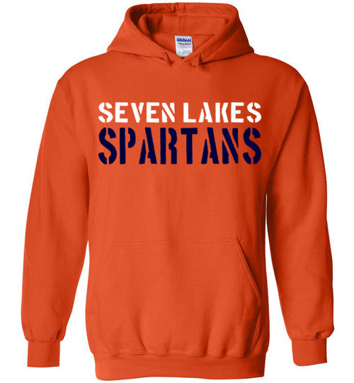 Seven Lakes High School Orange Unisex Hoodie 17