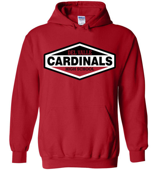 Del Valle High School Cardinals Red Classic Hoodie 09