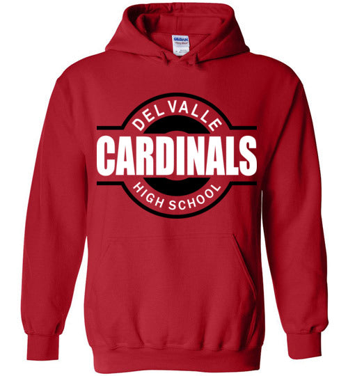 Del Valle High School Cardinals Red Classic Hoodie 11