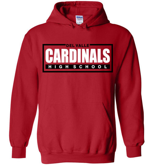 Del Valle High School Cardinals Red Classic Hoodie 49