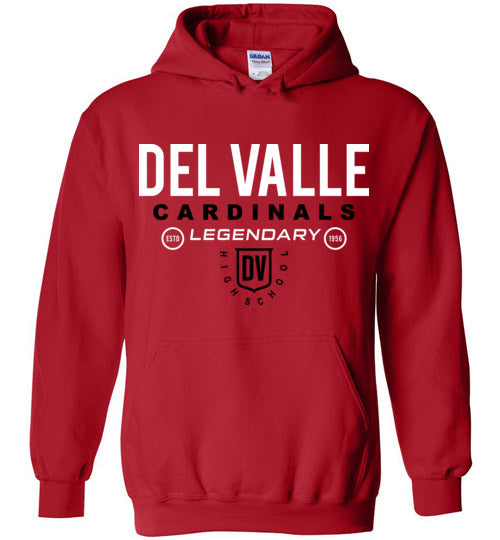 Del Valle High School Cardinals Red Classic Hoodie 03