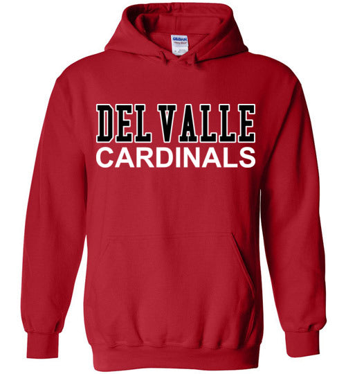 Del Valle High School Cardinals Red Classic Hoodie 10