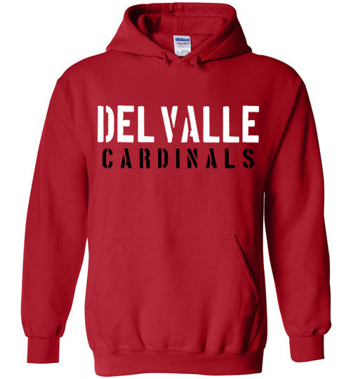 Del Valle High School Cardinals Red Classic Hoodie 17