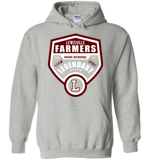 Lewisville High School Sports Grey Classic Hoodie 14