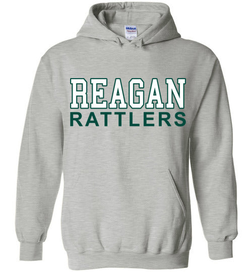 Reagan High School Rattlers Sports Grey Classic Hoodie 10