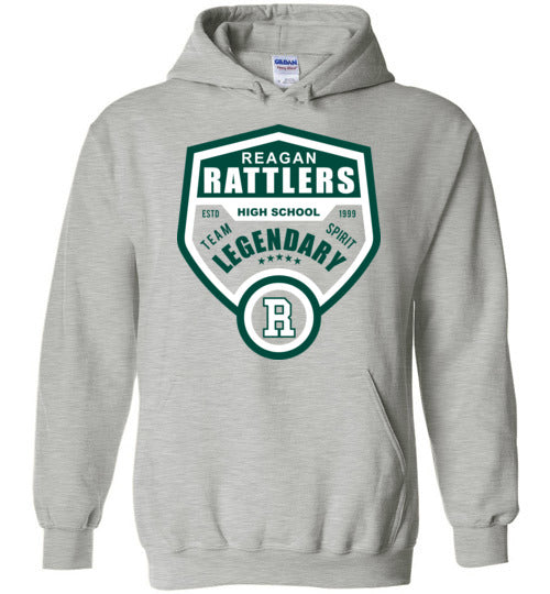 Reagan High School Rattlers Sports Grey Classic Hoodie 14