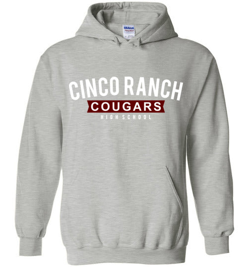 Cinco Ranch Cougars Grey Unisex Hoodie 21