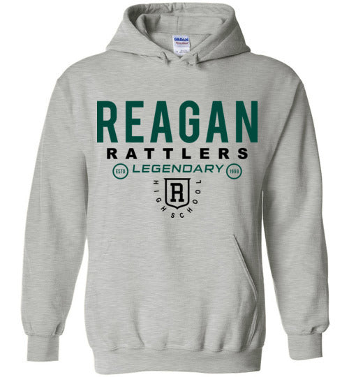 Reagan High School Rattlers Sports Grey Classic Hoodie 03