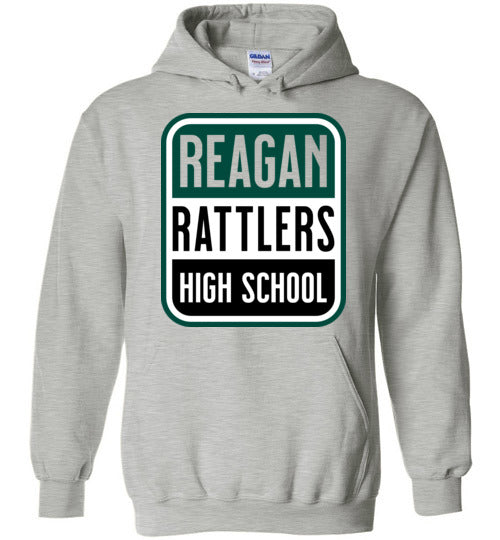 Reagan High School Rattlers Sports Grey Classic Hoodie 01