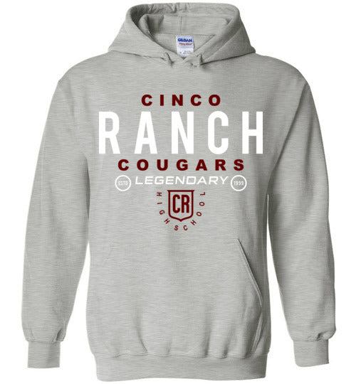 Cinco Ranch Cougars Grey Unisex Hoodie 03