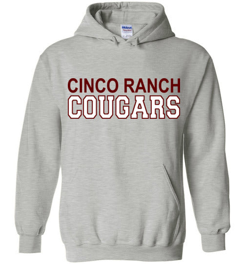 Cinco Ranch Cougars Grey Unisex Hoodie 10