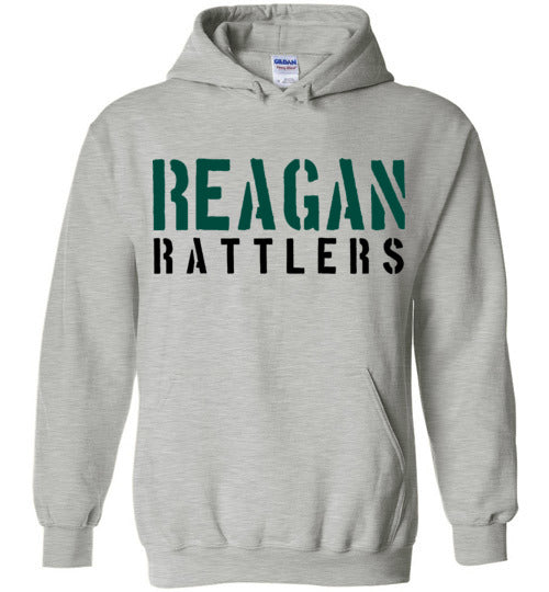 Reagan High School Rattlers Sports Grey Classic Hoodie 17