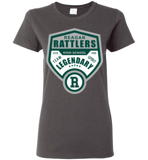 Reagan High School Rattlers Women's Dark Heather T-shirt 14