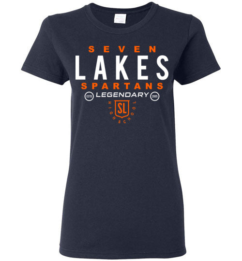 Seven Lakes High School Navy Women's T-shirt 03
