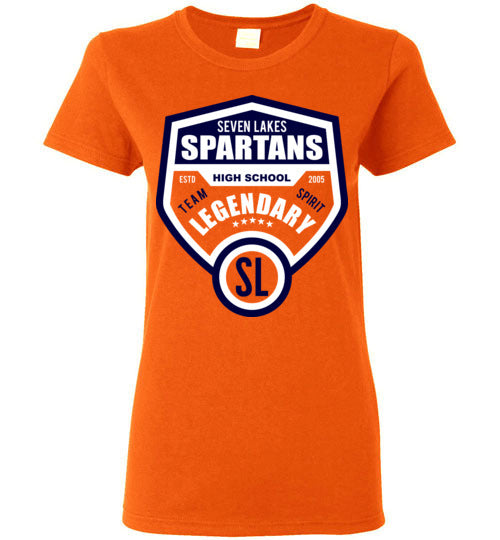 Seven Lakes High School Orange Women's T-shirt 14