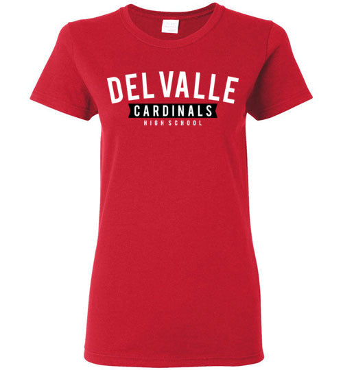 Del Valle High School Cardinals Women's Red T-shirt 21