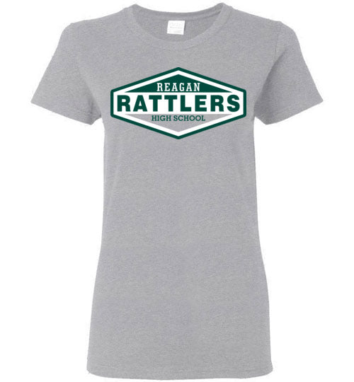 Reagan High School Rattlers Women's Sports Grey T-shirt 09