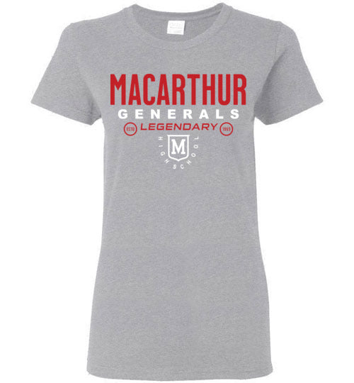 MacArthur High School Women's Sports Grey  T-shirt 03