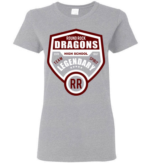 Round Rock High School Women's Sports Grey T-shirt 14