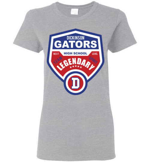 Dickinson High School Gators Women's Sports Grey T-shirt 14