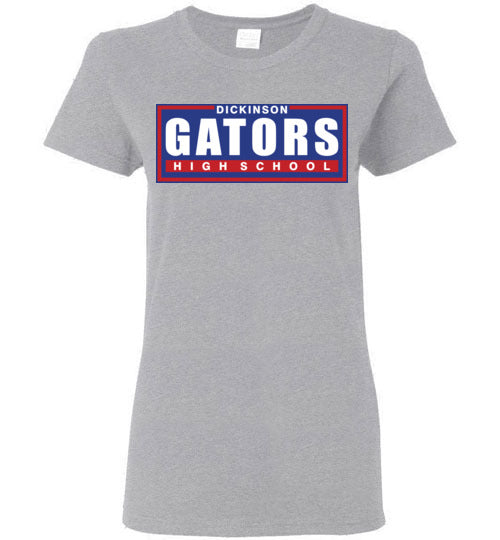 Dickinson High School Gators Women's Sports Grey T-shirt 49