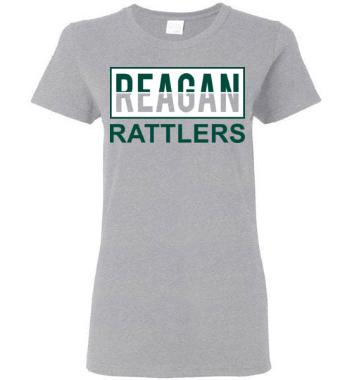 Reagan High School Rattlers Women's Sports Grey T-shirt 31