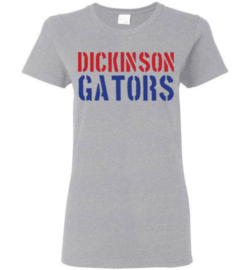 Dickinson High School Gators Women's Sports Grey T-shirt 17