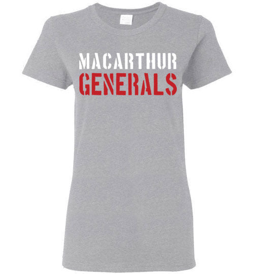 MacArthur High School Women's Sports Grey  T-shirt 17