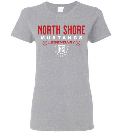 North Shore High School Sports Grey Women's T-shirt 03